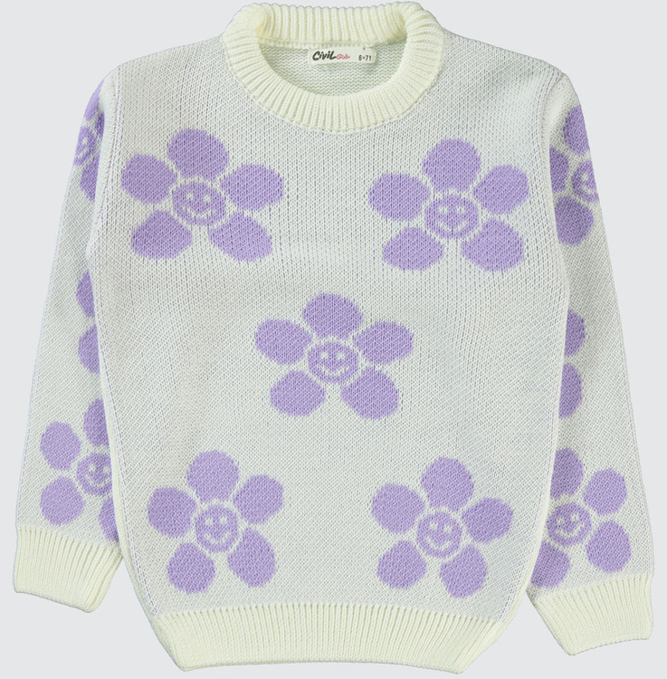 بلوز بافت رنگ سفید ترک دخترانه برند سیویل