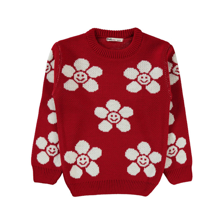 پلیور بافت ترک دخترانه رنگ قرمز