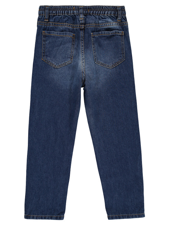 شلوار لی مدل مام استایل رنگ ابی تیره برند civil