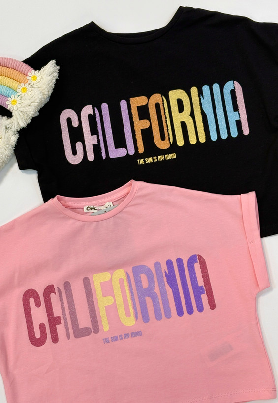 کراپ ترک اسپورت دخترانه طرح california برند سیویل civil