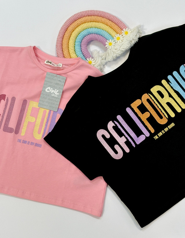 کراپ ترک اسپورت دخترانه طرح california برند سیویل civil